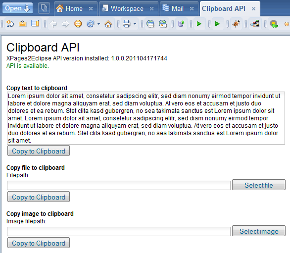 Clipboard API Sample Application